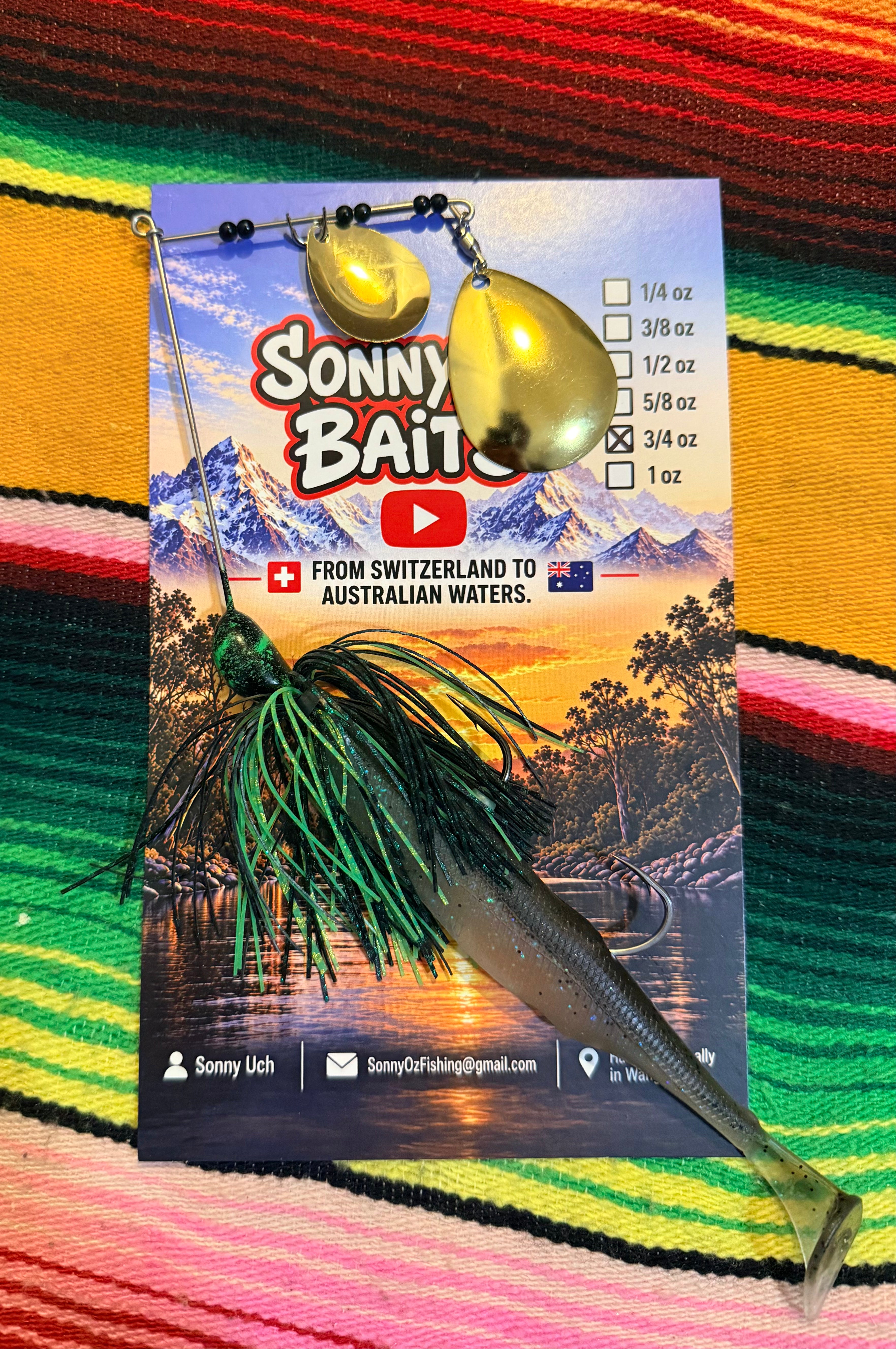 3/4oz Spinnerbait - Black & Green