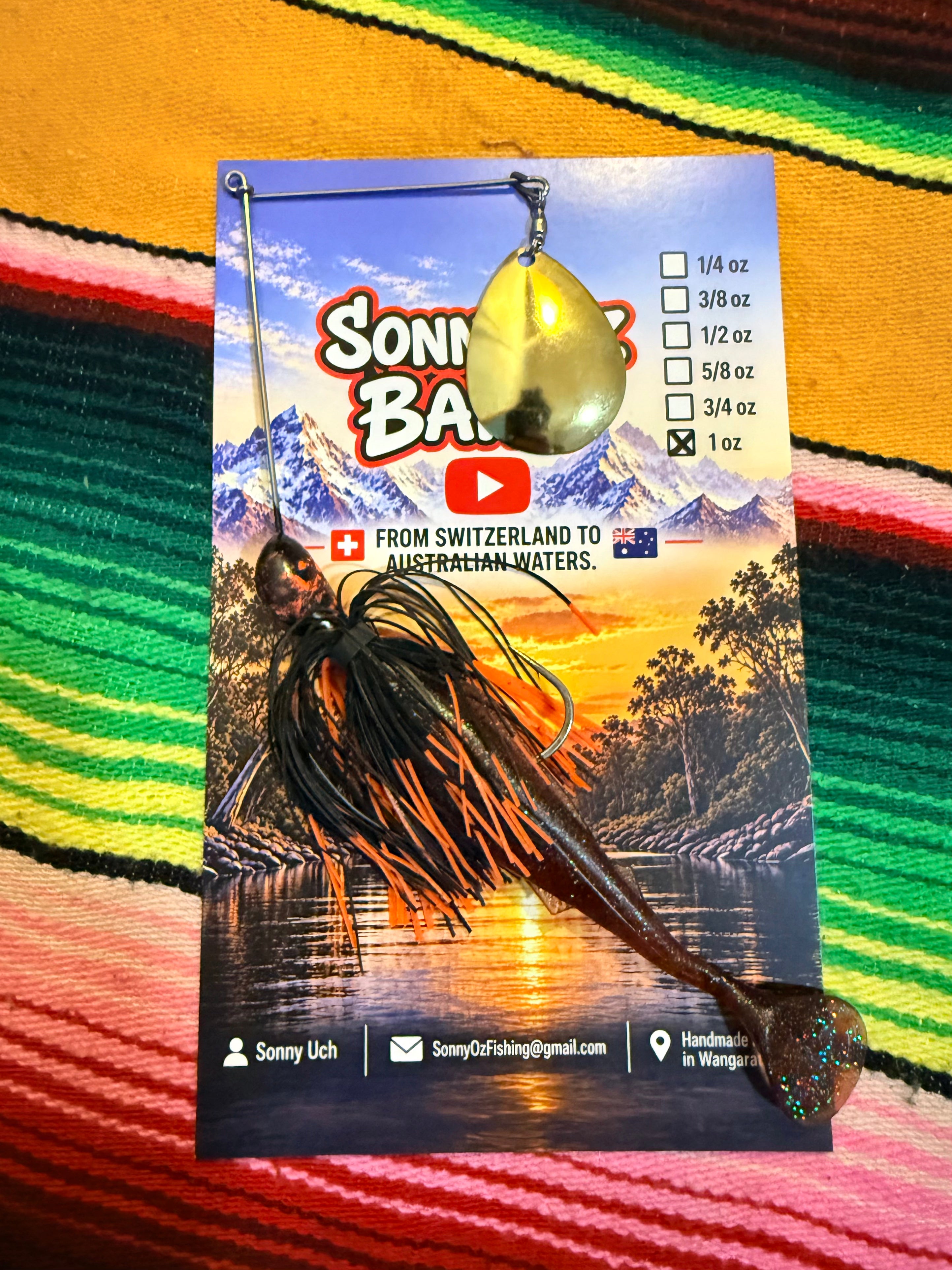 1oz Spinnerbait - Black & Orange